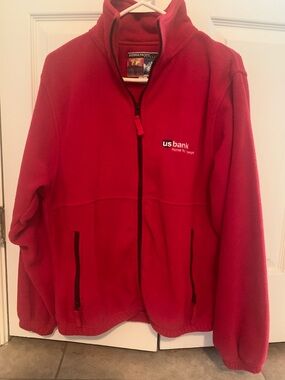 US Bank Red Fleece Zip Jacket